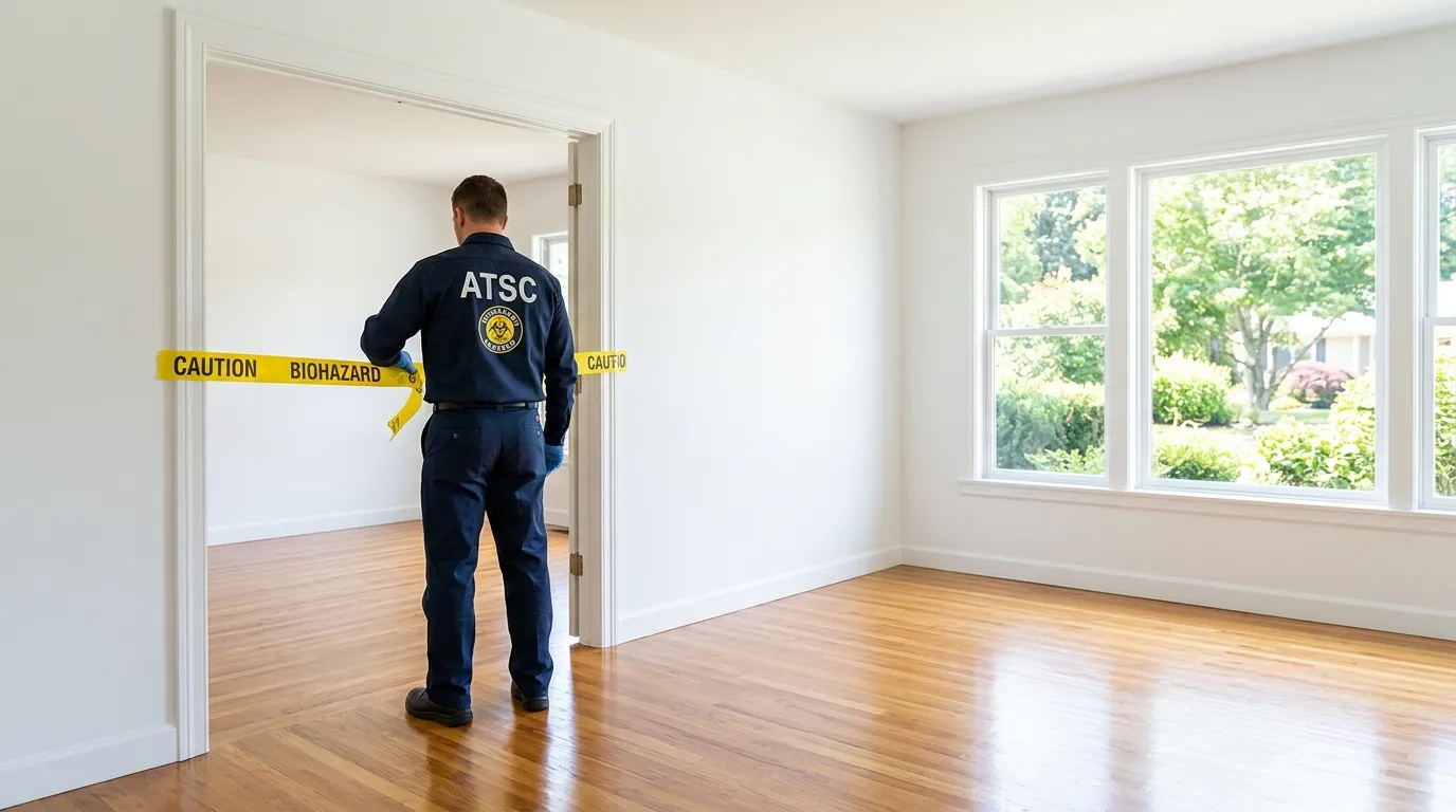 Certified biohazard cleanup crew performing Decomposition Cleanup in White Oak